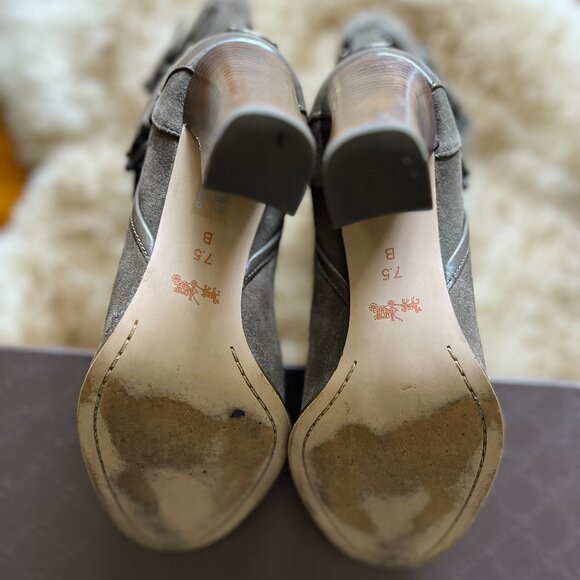 COACH ALEXANDRA SUEDE Boots in Olive - Picture 4 of 6